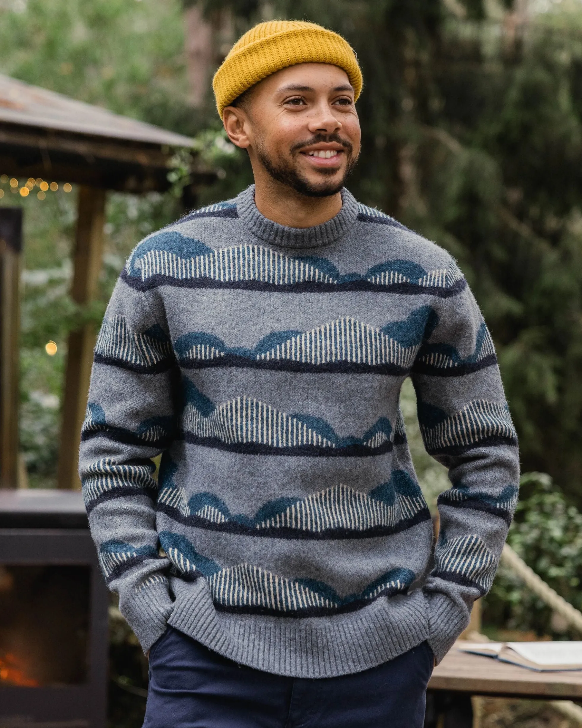 Men's Seafoam Patterned Knitted Jumper