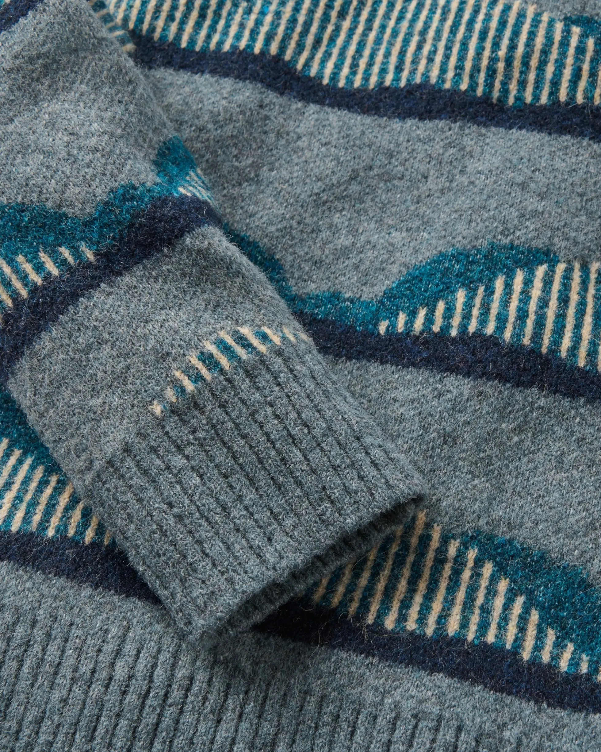 Men's Seafoam Patterned Knitted Jumper