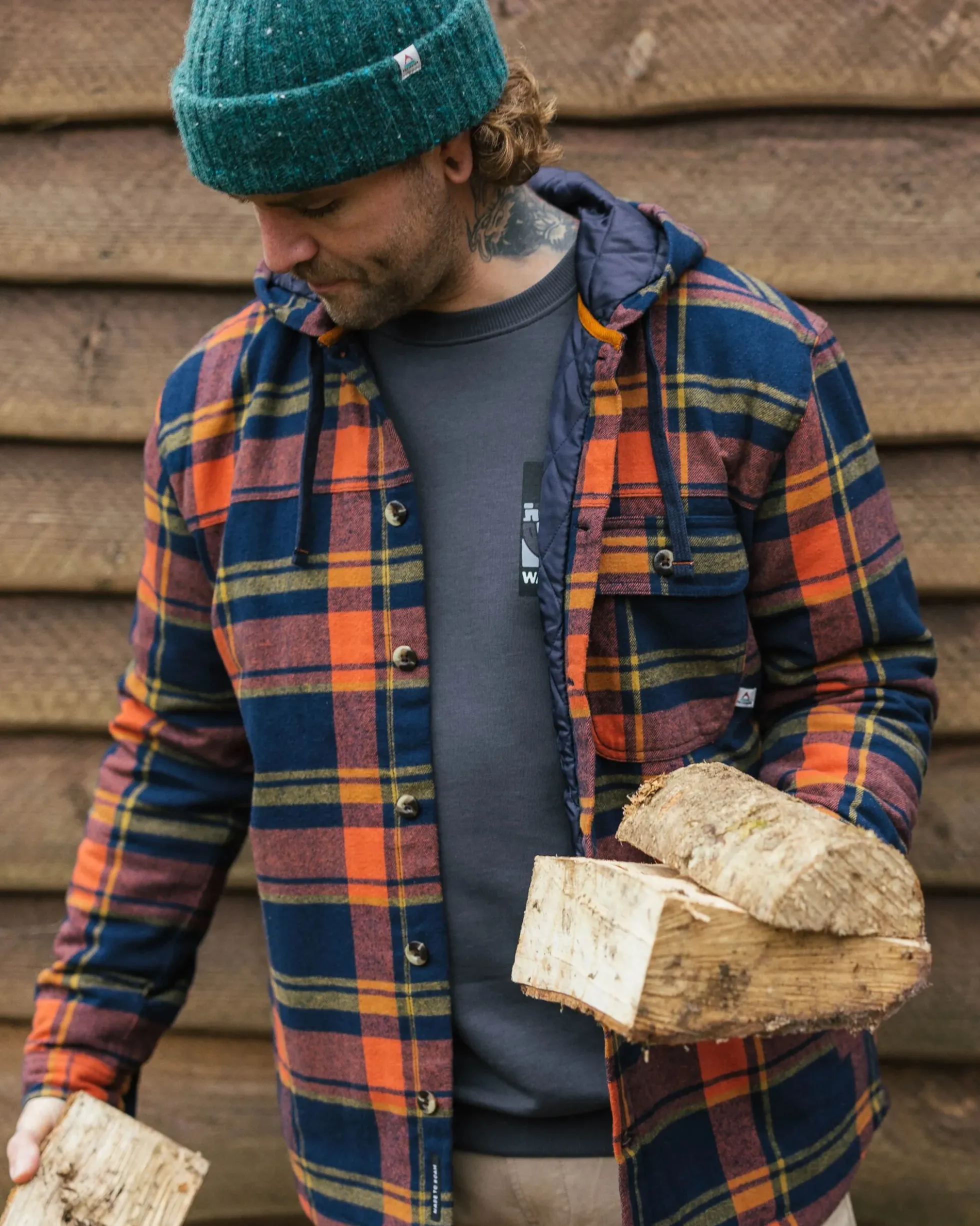 Men's Sherwood Check Hooded Overshirt
