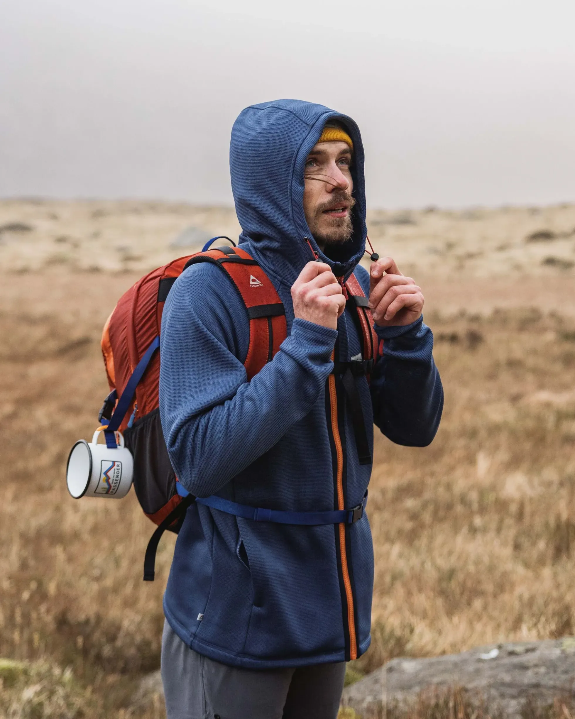 Men's Vertical Full Zip Hooded Fleece