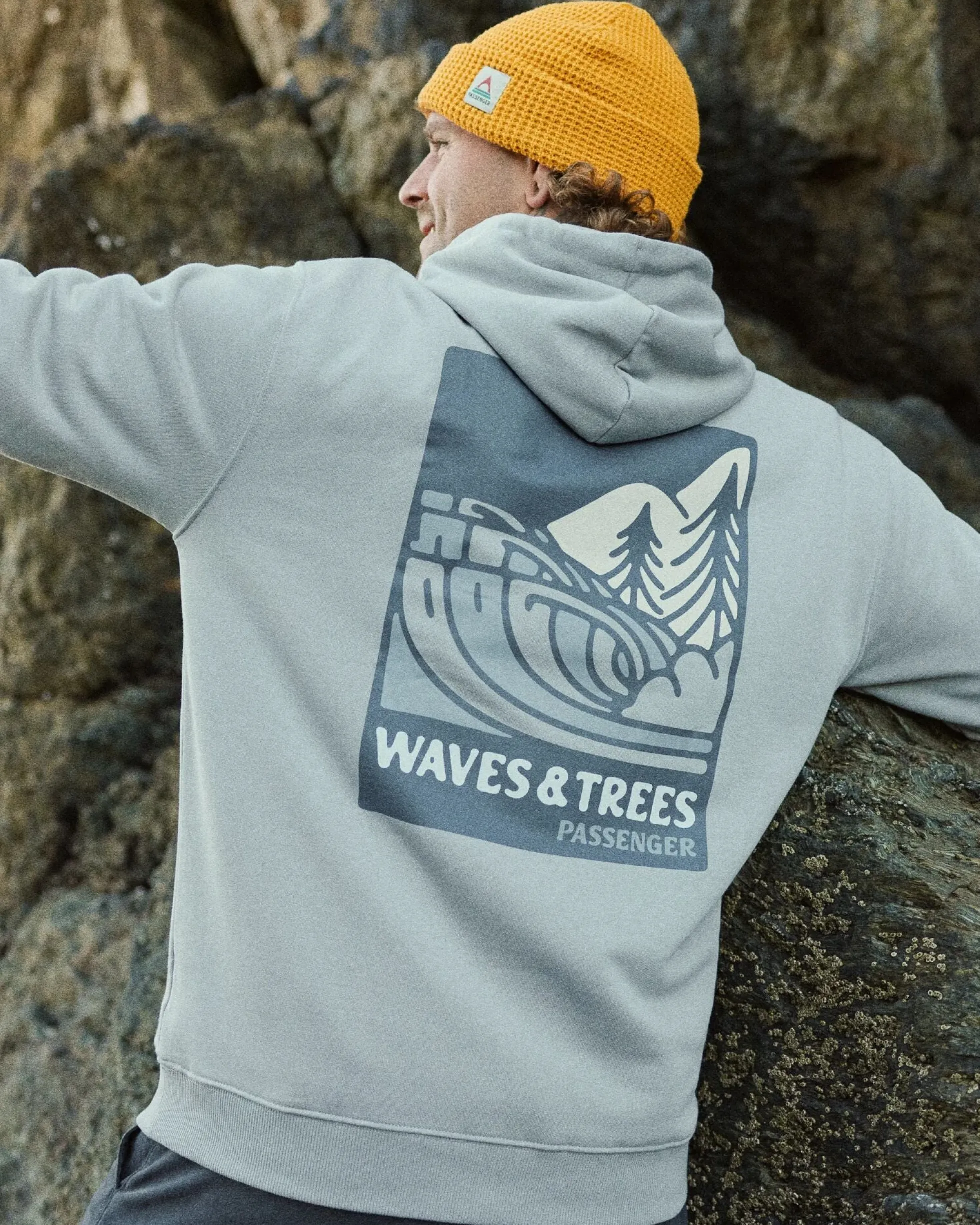Men's Waves & Trees Organic Cotton Hoodie