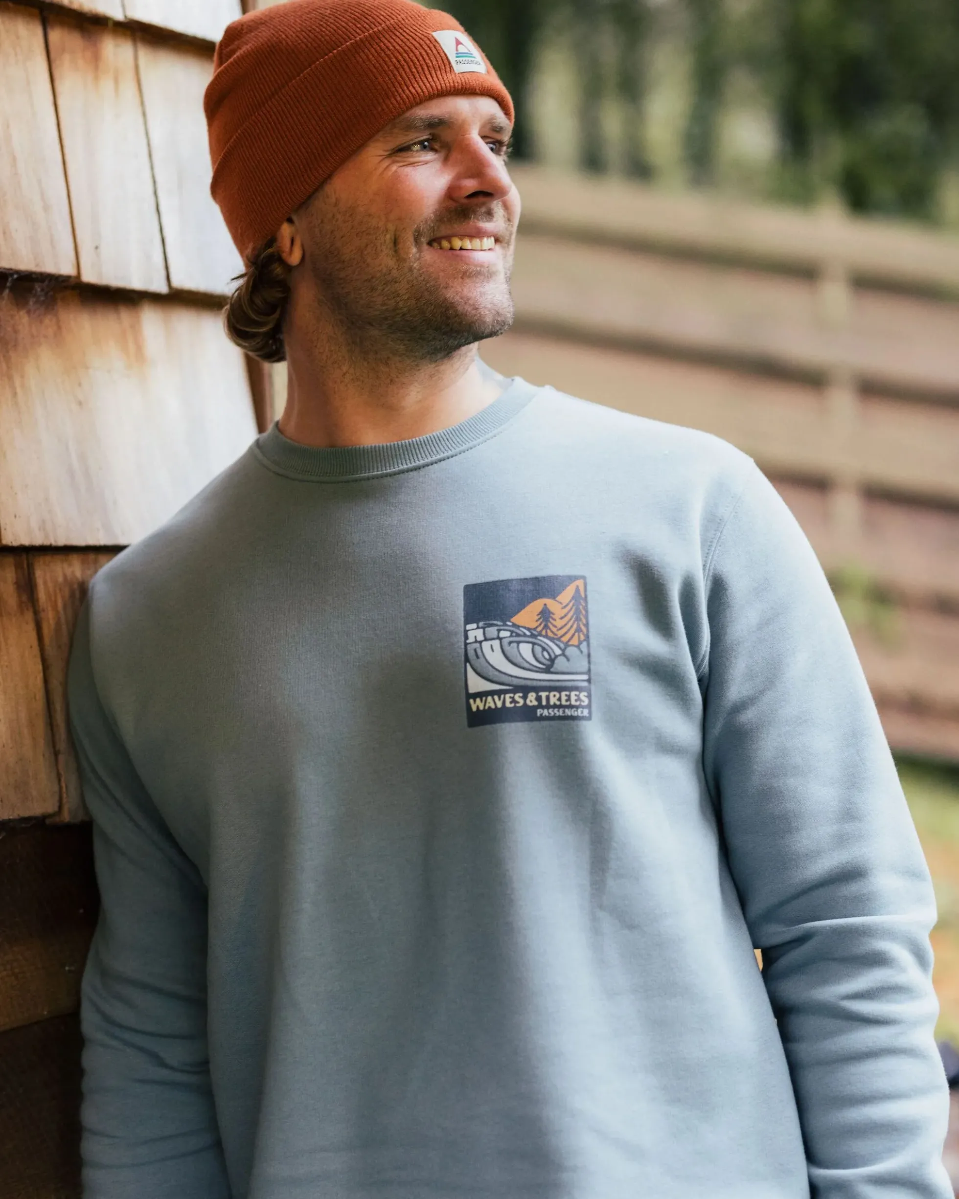 Men's Waves & Trees Organic Cotton Sweatshirt
