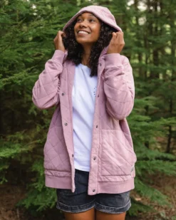Women's Clementine Quilted Popper Up Hoodie