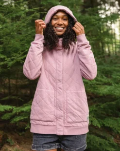 Women's Clementine Quilted Popper Up Hoodie