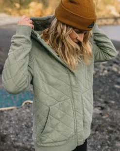 Women's Clementine Quilted Popper Up Hoodie