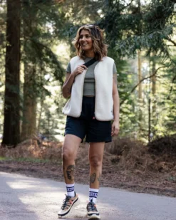 Women's Tawny Collarless Deep-Pile Sherpa Gilet