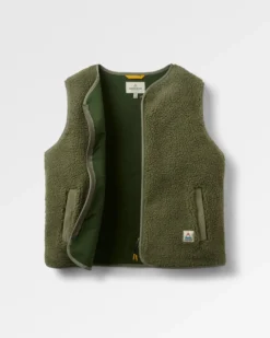 Women's Tawny Collarless Deep-Pile Sherpa Gilet