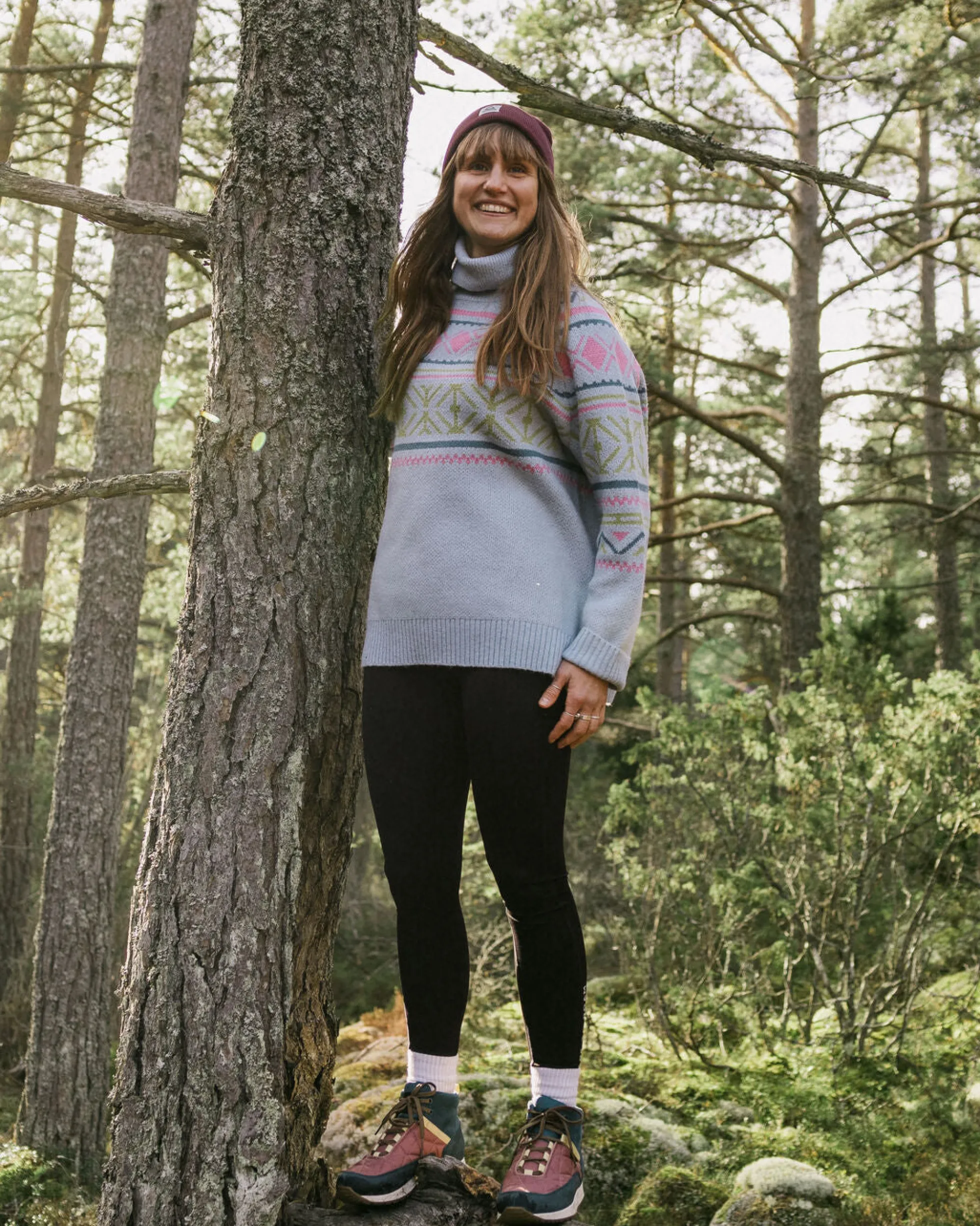 Women's Whimsical Oversized Polo Neck Knitted Jumper